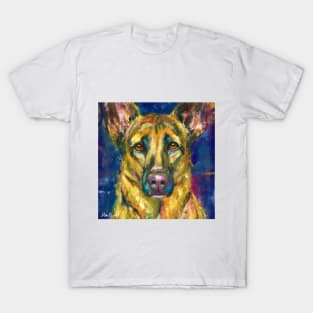 Colorful German Shepherd Artistic Painting T-Shirt